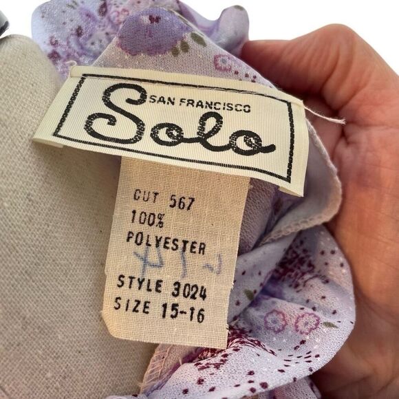 Vintage Floral High Neck Ruffle Front Dress Women’s *M Long Sleeve Boho Maxi - Picture 9 of 10